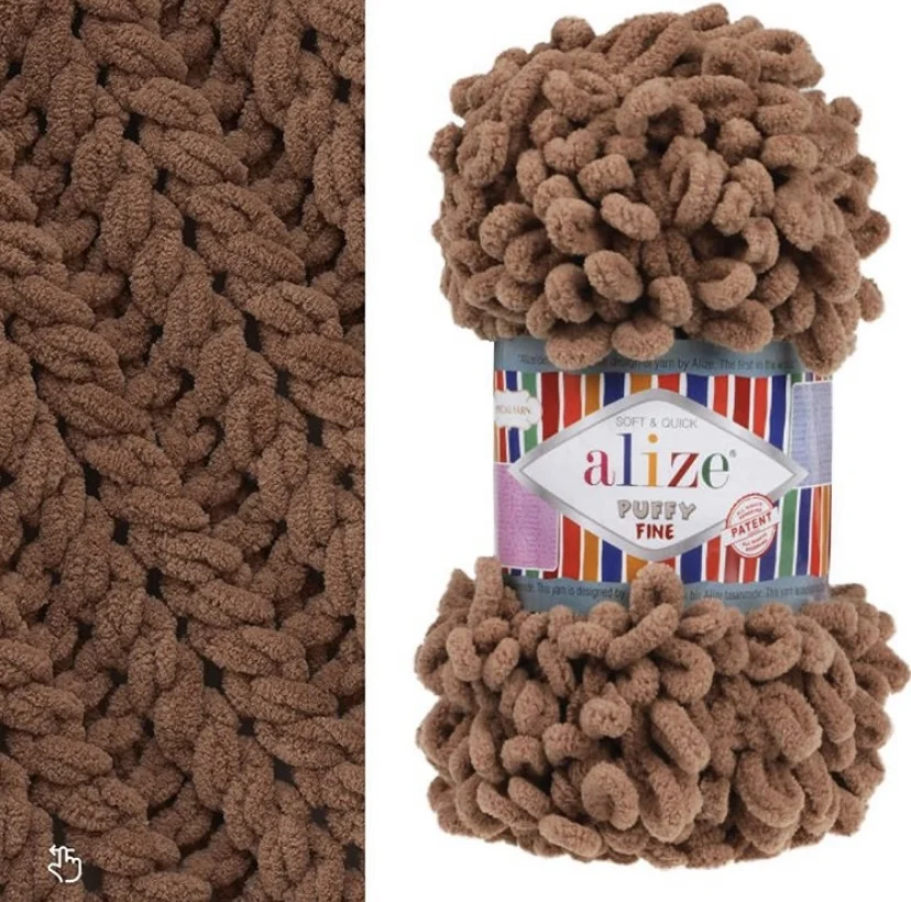 5 Pcs Alize Puffy Fine Yarn Loops Finger Knitting Chunky Amigurumi Blanket Carpet Chenille Thick Yarn