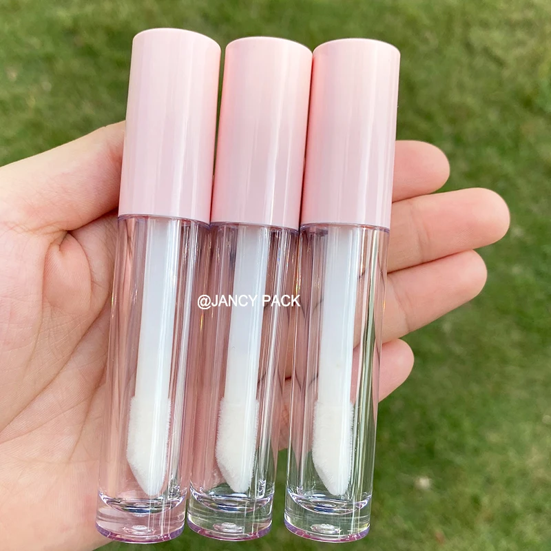 6ml Großen Pinsel Transparent Lip Gloss Flasche Klar Lip Glasur Rohr DIY Leere kunststoff Make-Up Rosa Weiß Lipgloss Lip balsam Flasche box