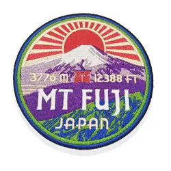 Japan Mt Fuji Patch Moutain Sunrise Pacthes Embroidered Iron on Badge Applique Clothing Sweater Hoodies Jacket Decorative Access