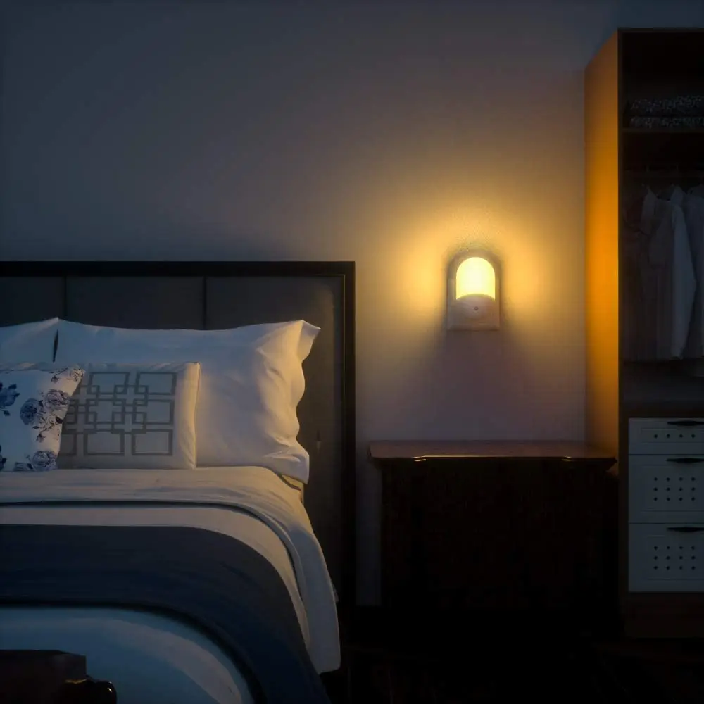 Lámpara LED de noche para dormitorio de niños, enchufe con Sensor de luz inteligente, enchufe de pared, UE/EE. UU./Reino Unido