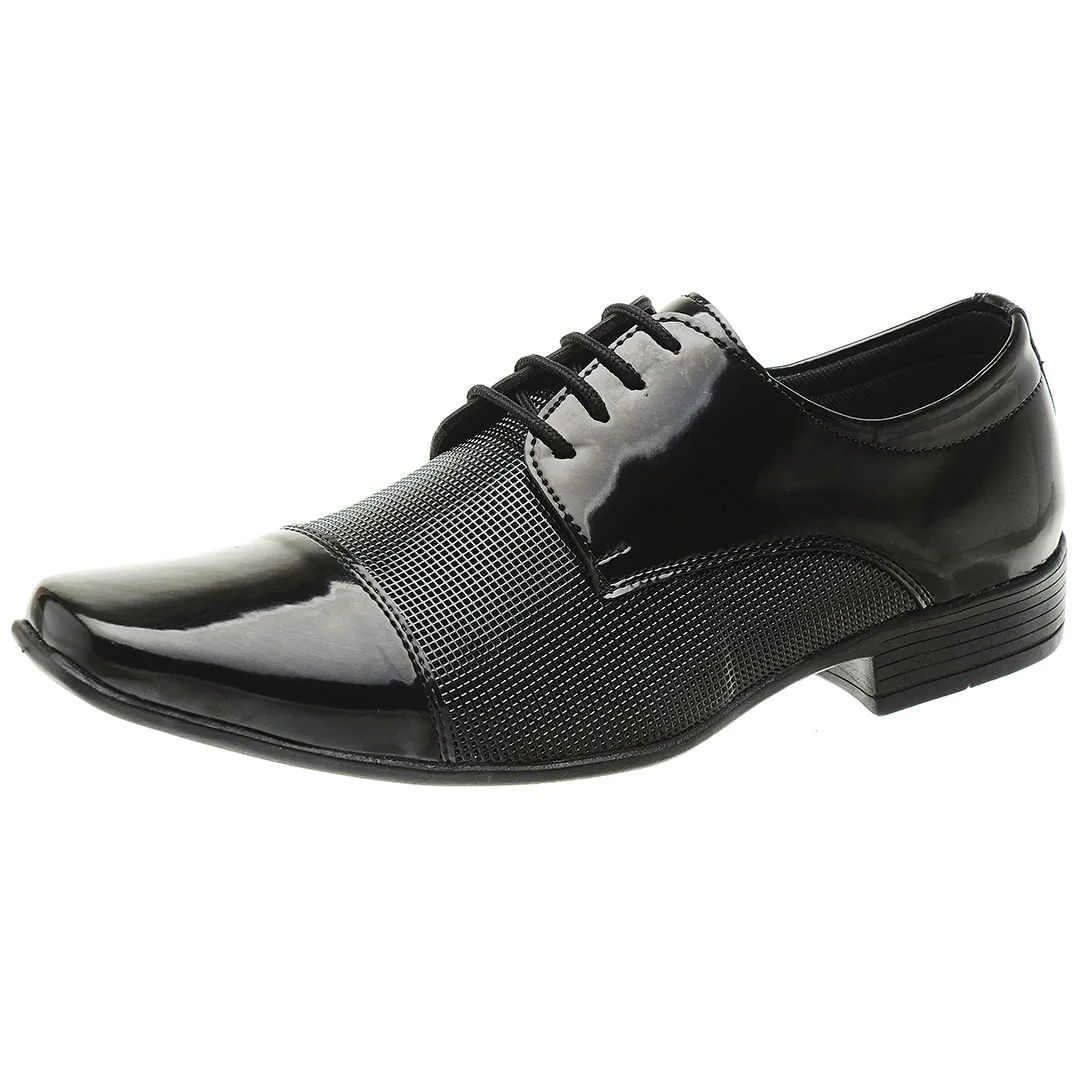 Sapato Social Verniz Masculino Preto Estiloso Moderno Barato