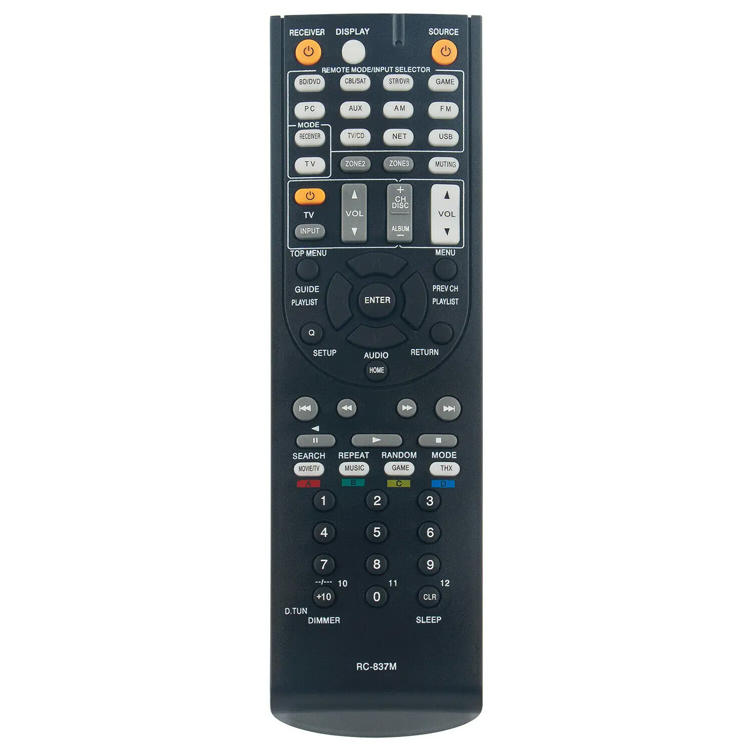 

New RC-837M Replace Remote for Onkyo AV Receiver TX-NR616 TX-NR616B TX-NR616S