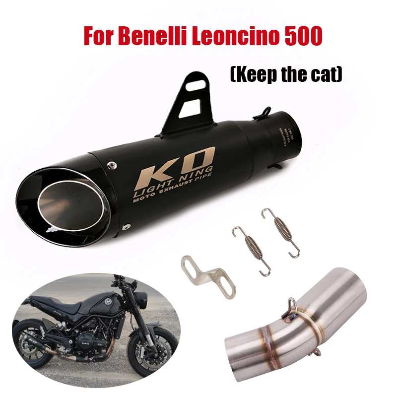 

Motorcycle Exhaust Pipe Mid Link Pipe Slip On 51MM Escape Muffler Connecting Tube For Benelli Leoncino 500 Trail