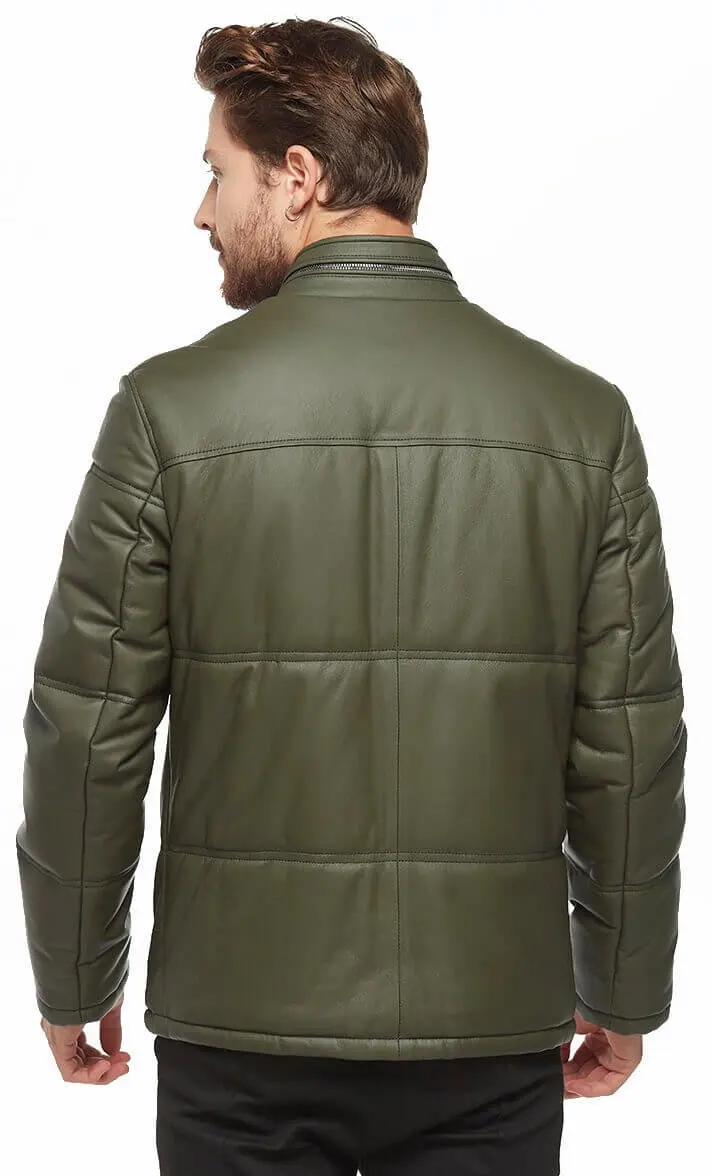 Xanh Taffeta Bơm Hơi Phối Da Orjinal Da Cừu Thu Đông 2022 Biker Slim Size Lớn VintageTürkiye