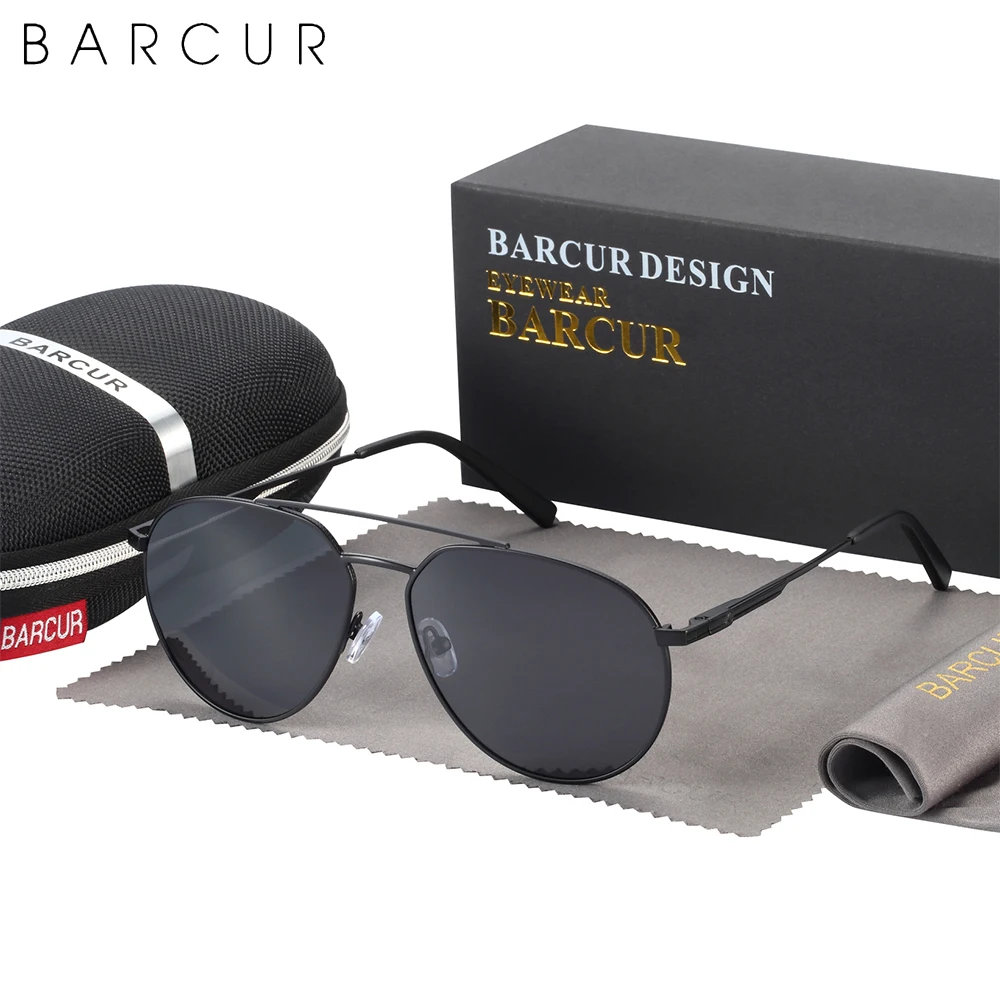 

BARCUR New Design Retro Pilot Style Men Sunglasses Polarized Fashion Women Sun Glasses Shades UV400 Protection