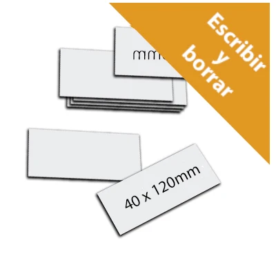 50 pack white tags laminated write and erase 4x12 cm - pack 50 units