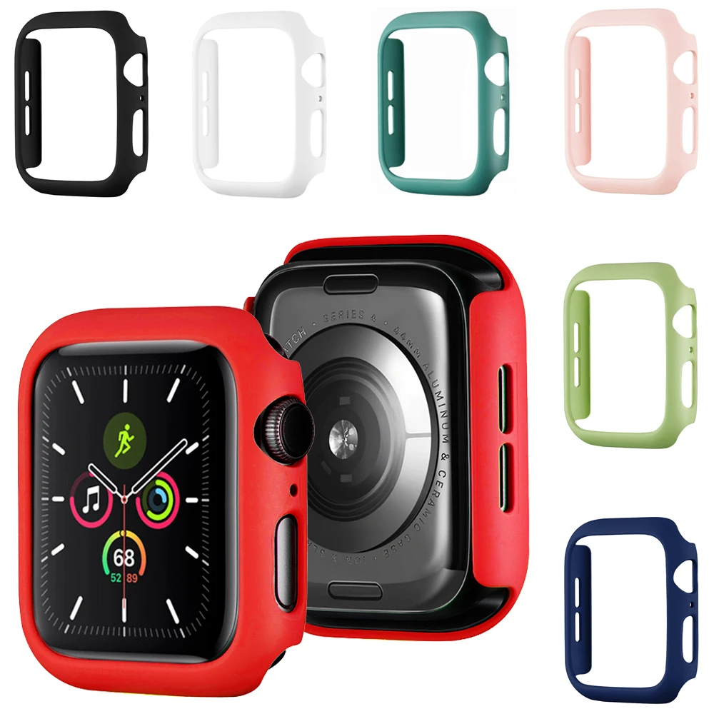 Matte Case for Apple Watch Series 7 41mm 45mm iWatch SE 6 5 4 3 2 1 38mm 42mm 40mm 44mm Hard PC Bumper Protective Cover Frame