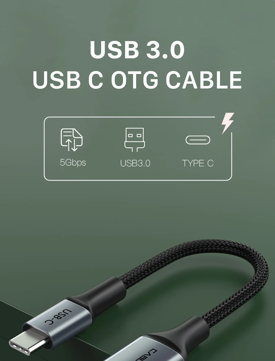 CABLETIME OTG Typ C Kabeladapter USB3.0/3.2 auf Typ C Adapteranschluss 5/10 Gbit/s für MacBook Xiaomi Huawei USB C OTG Connect – Detail 1