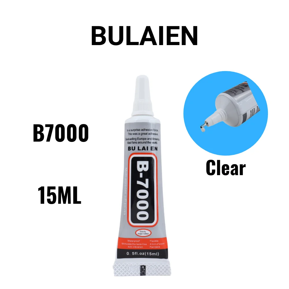 100PCS Bulaien B7000 15ML Clear Contact Phone Repair Adhesive Universal Glass Plastic Leather Wood Glue With Applicator Tip