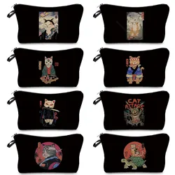 Japanese Style Anime Cat Cosmetic Bag Organizer Makeup Bag Women Toiletry Bag For Zipper Pencil Cases Travel Mini Storage Bag