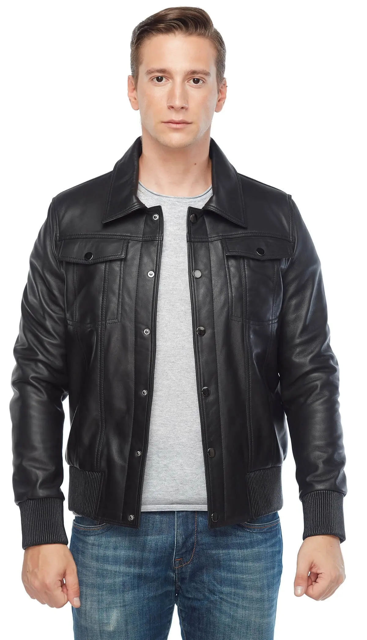 Bruto vera pelle maschio Montu nero originale pelle di agnello autunno inverno 2022 Biker Slim Large Size VintageTürkiye