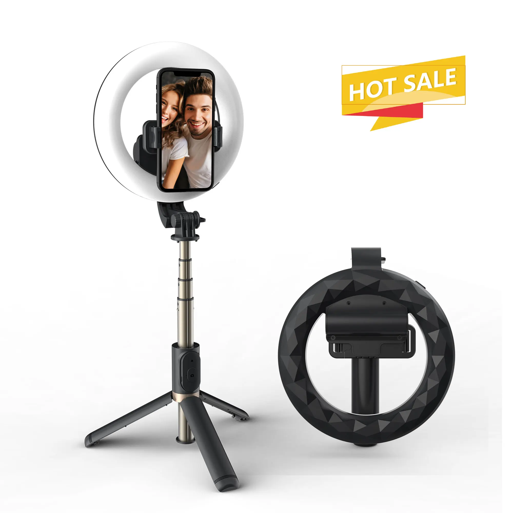 Roreta Wireless Selfie Tripod Monopod With big  LED Ring Photography Light Remote shutter For Youtube Video Live Hot