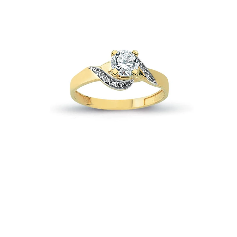 14K Solid Gold Solitaire Art Deco Engagement Wedding Ring