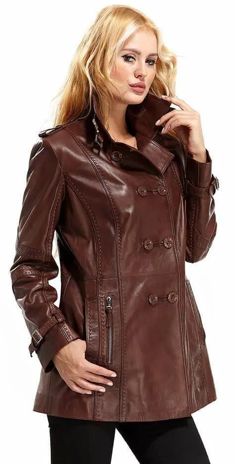 Genuine Leather Women 'S Jacket Coat Sheep Lamb Sheepskin Autumn Winter 2022 Thin Large Size Vintage Biker Daisy Coffee