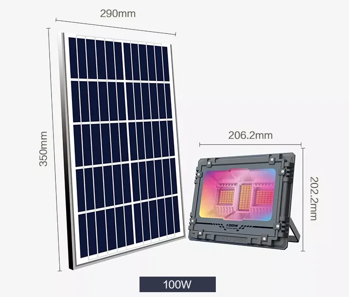 

RGB 60W 100 W 200W 300W 500W 800w Solar Flood Light with Controller Outdoor Colorful Bluetooth LED Lamp Solar Street Light Price