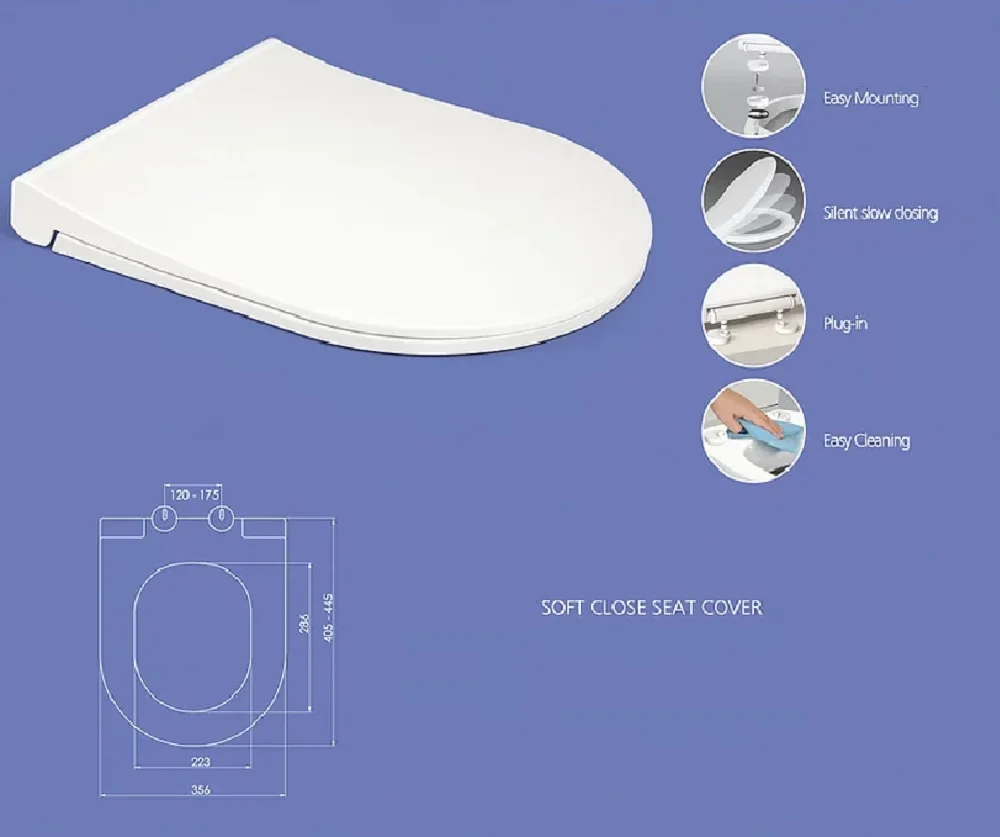 Toilet Seat Soft Close and Never Loosen U Shape with Grip Tight Bumpers Quick Attach Hardware Toilet Seat Bathroom