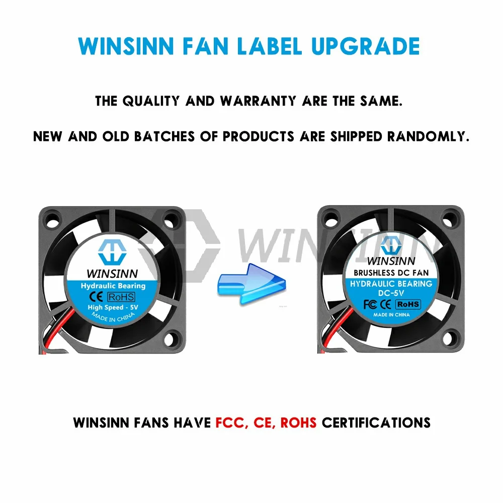 WINSINN 2010 20mm Fan DC 5V 12V Hydraulic Bearing Brushless Cooling 20x10mm 2PIN [2-Pack]