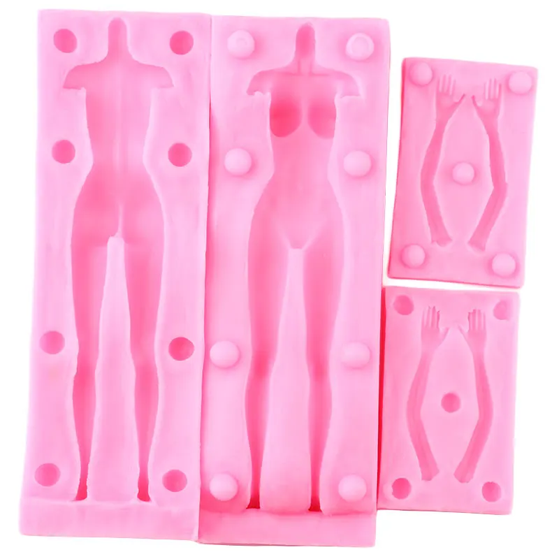 3D Doll Body Molds Silicone Mold DIY Party Fondant Cake Decorating Tools Chocolate Gumpaste Mould Candy Clay Resin Moulds