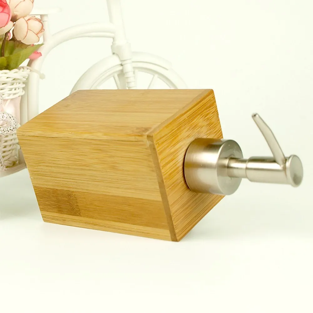 Soap Dispenser Lotion Shampoo Dispenser Bottle Holder Bathroom Kitchen Bamboo Liquid Hand Soap Dispenser Pump 500mL