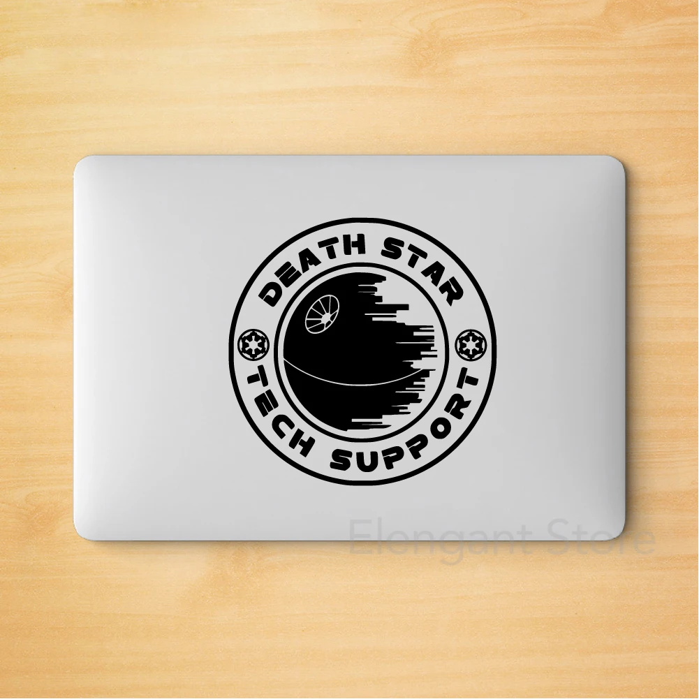 Space Wars Death Star Tech Support Vinyl Art Sticker Car Window Laptop Water Bottle Decor, Death Star Decal Boys Room Wall Decal