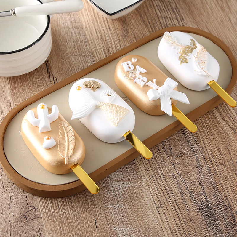 mini cakesicle acrylic Ice Cream Sticks Popsicle Stick Kids Crafts DIY Handmade Making Crafts Baby Shower Kis Gift 11.3x1cm