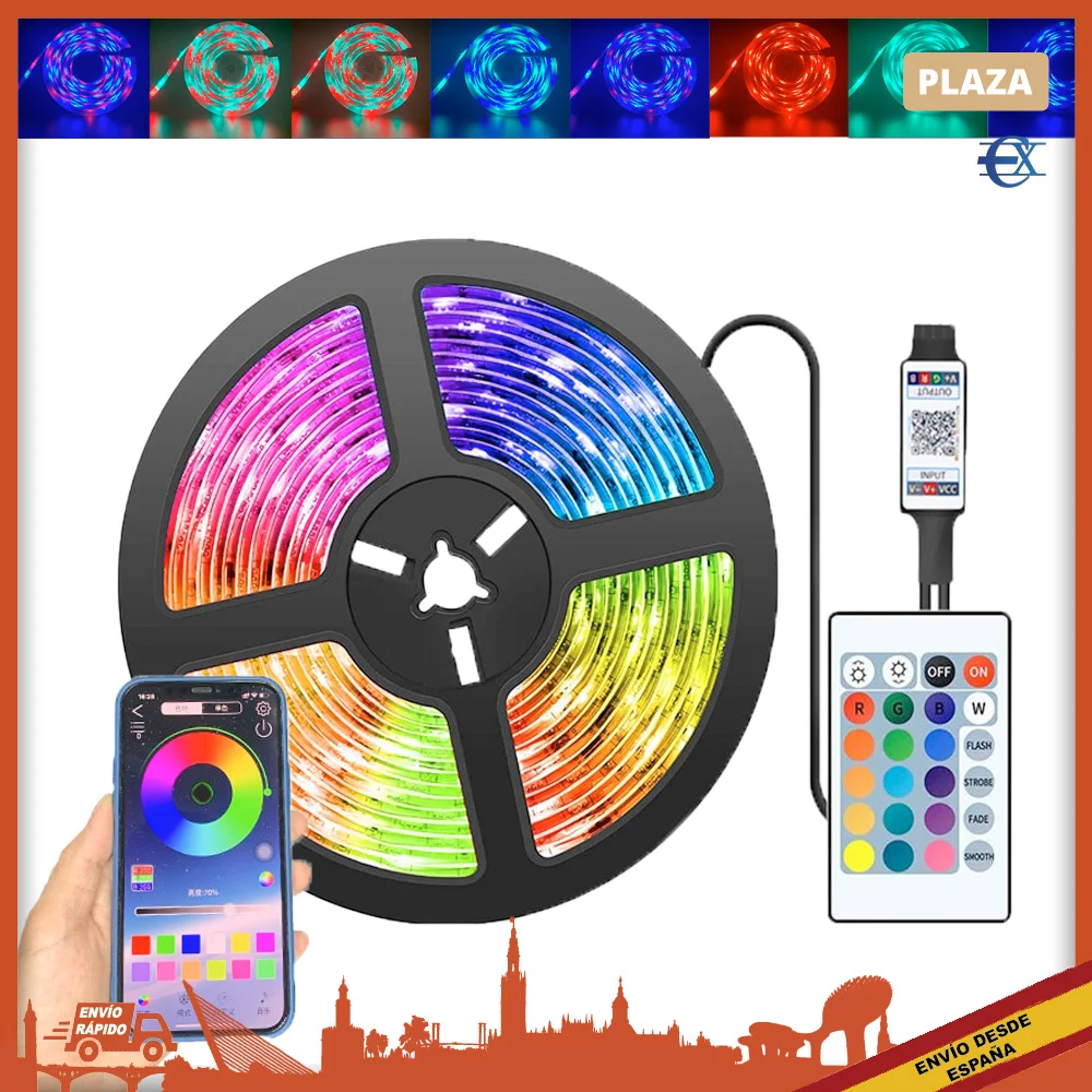 EUROXANTY®| RGB light tape | LED strip lights | 5 meter light strip | RGB | LED lights | RGB lights | Ribbon Light