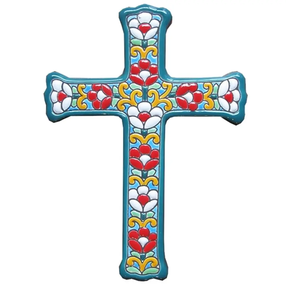 Ceramic cross 21cm/8,3 inch - Ceramic glazed up handmade - Made in Spain - Spanish - Seville - MIJASCERAMIC crafts -