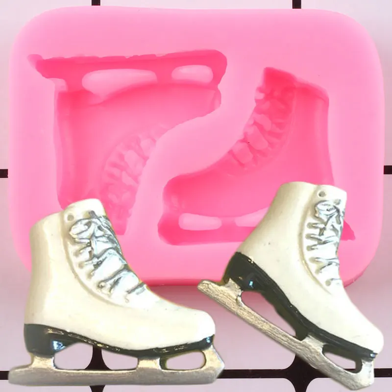 Skates Silicone Mould Baby Birthday Cupcake Topper Fondant Molds Cake Decorating Tools Candy Resin Clay Chocolate Gumpaste Mold