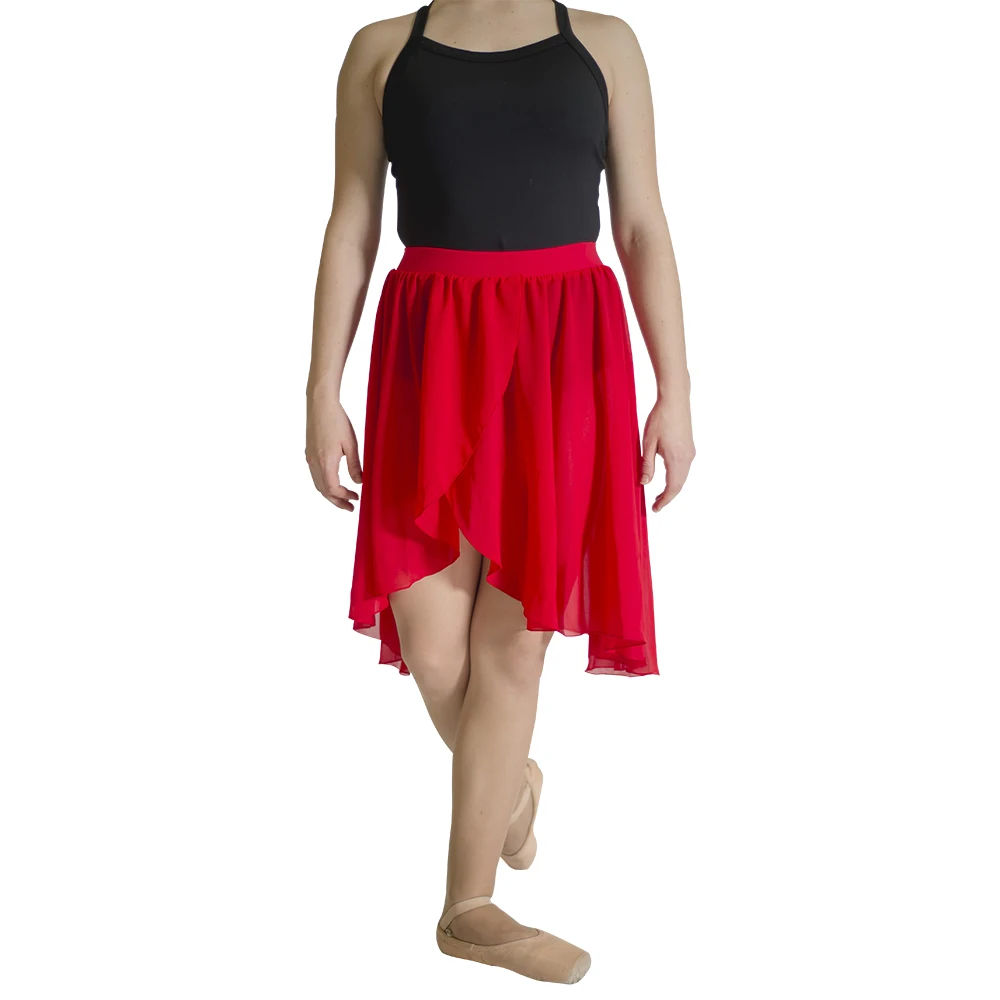 (Rokken Alleen) Katoen Lycra Tailleband Chiffon Medium Lengte Open Rokken Lyrical Dance Rokken