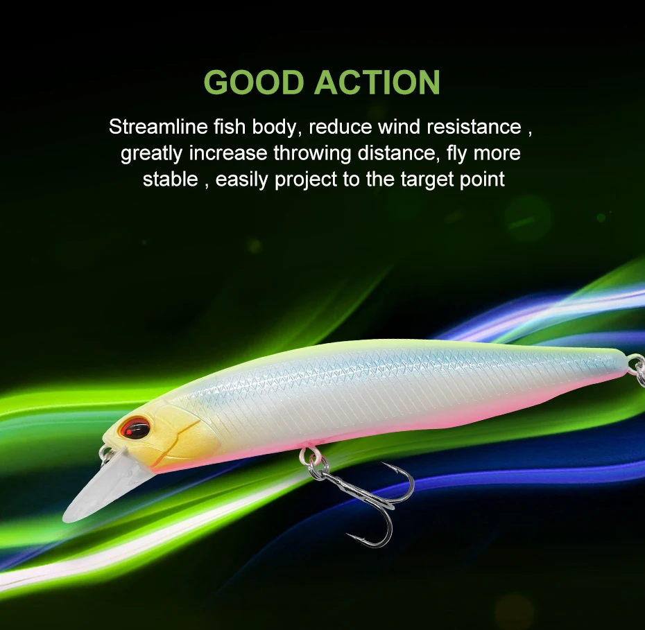ESFISHING Minnow Angelköder 100mm 16g Sparrow Minnow Farbauswahl Harter Köder Angelzubehör – Detail 5