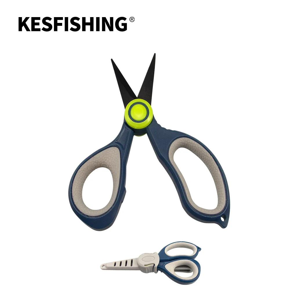 KESFISHING Fishing Scissor Plier Storage Case Lure Cutter 14cm Mini Fish Use Scissors Multifunction Portable Free shipping