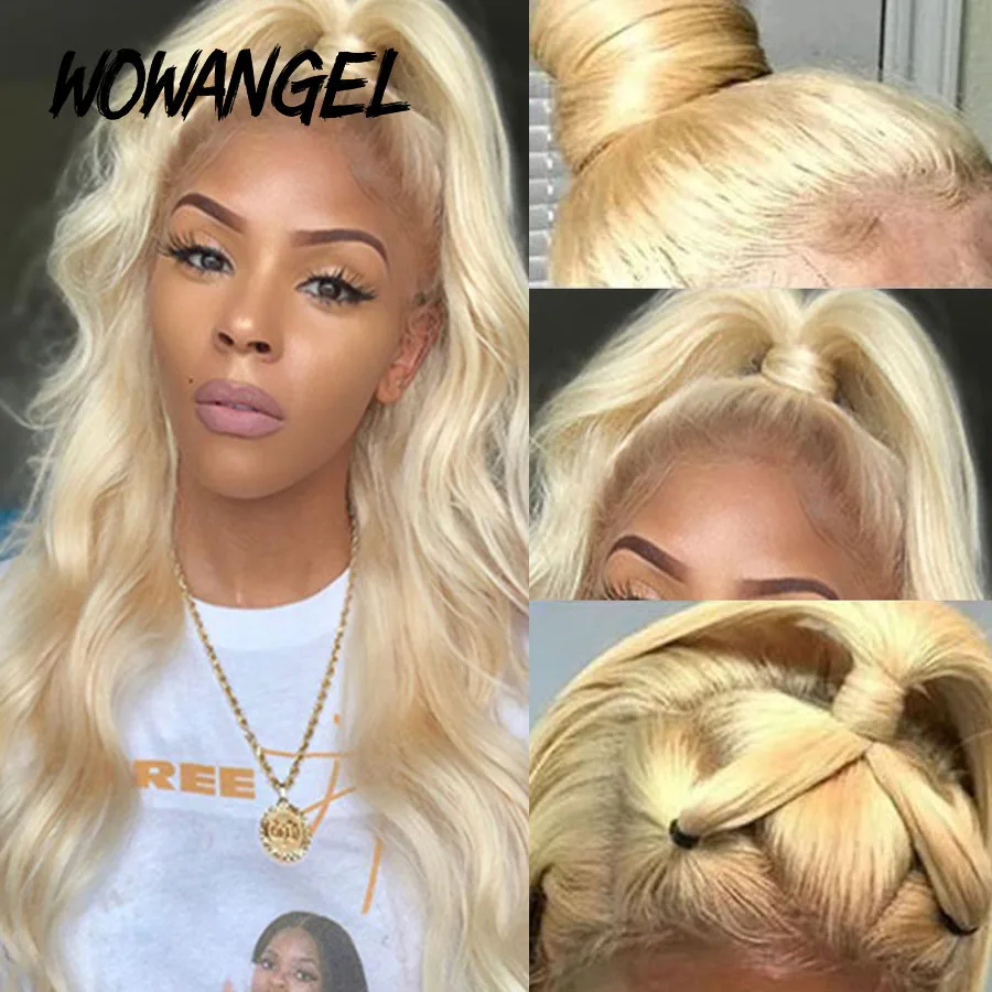 Wow Angel Echte HD Lace Frontal Perücke 250% 13x4 HD Lace Front Echthaarperücke 613 Blond Body Wave Perücken HD Lace Closure Perücke ohne Kleber – Detail 6
