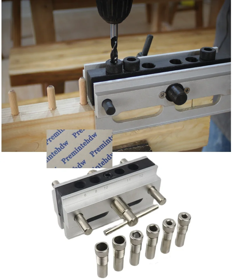 Self Centering Wood Dowel Position Jig Step Drill Guide Bushings Woodworking Joints Tools