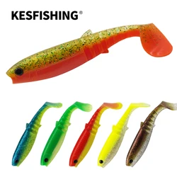 KESFISHING-Leurre CanniRhen Plastique Souple de 6 Pouces, Appât pour Grands Poissons, Accessoires de Pêche, Odeur de Crevette avec Sels, Double Couleurs