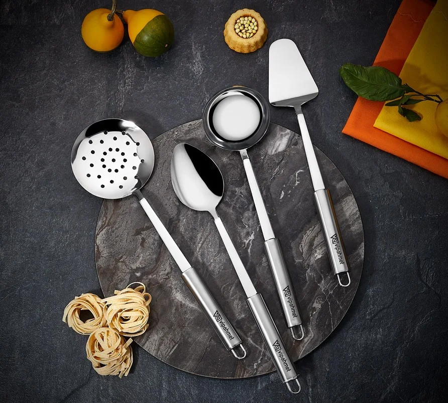 4 pc Metal High Quality Non-Stick & Heat Resistant Kitchen Gadgets Slotted Spoon Serving Spatula