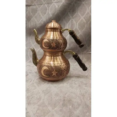 DOLBOVI Copper Teapot Handmade Real Copper Embroidered Authentic Carving Honeycomb Embroidery Turkish Arab Gifts teapot broach blooming tea tea gift blooming tea portable tea cup with strainer sake tibetan tea pot