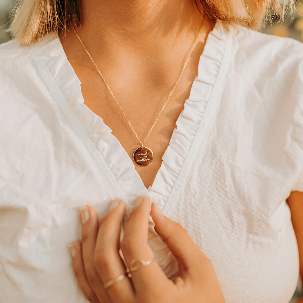 Glauben über Angst Werden noch Delicate DIY Charme Disc Gravierte Anhänger Schmuck Zubehör Akzeptieren Custom Design