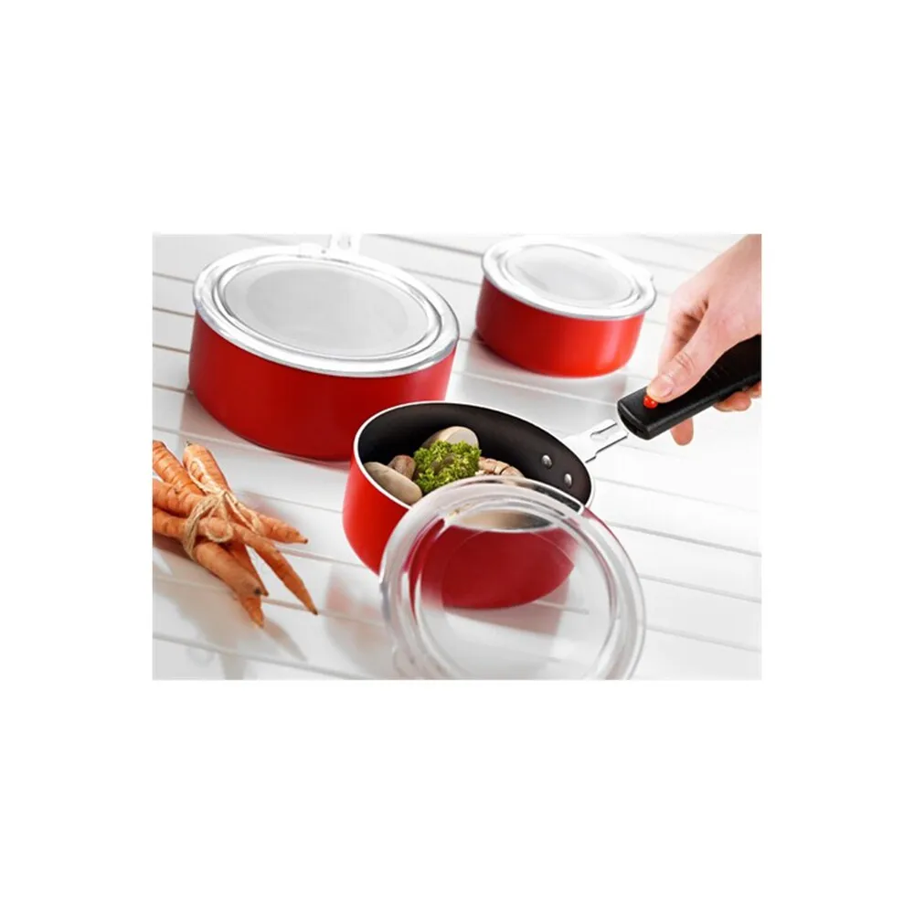 Papilla Redio Set of 7-piece Red (12cm + 14cm + 16cm) Very Practical Sauce Bowl Storage container pan