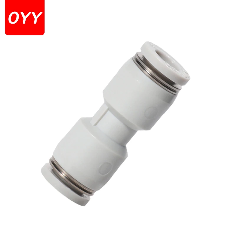 10PCS Pneumatic Fittings White PU Straight-through Docking Tracheal Joint Plastic Quick Plug 4 6 8 10 12mm