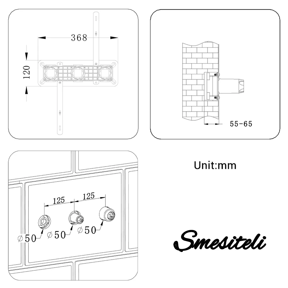 Imagem -05 - Smesiteli-conjunto de Sistema de Chuveiro de Parede Torneira de Latão Escondida Torneira Quente e Fria Kit de Banho Ouro Escovado Banheiro