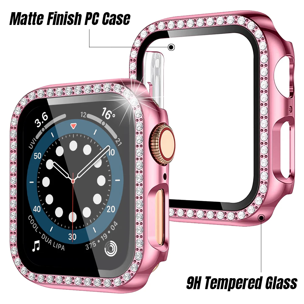 Diamond Bumper Protective Case for Apple Watch Cover Series 6 SE 54321 38MM 42MM For Iwatch 40mm 44mm Smart Bracelet Accessories