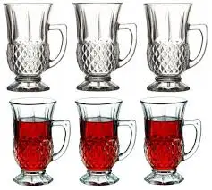 

Turkish Tea Cups Set Arabic Tea Glass Handle Cup Set Tea Cups Mug Coffee Glass Cups Turkish Tea Set Tea Glass Set MADE IN TURKEY