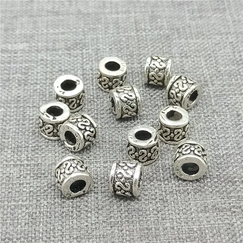 Perles en spirale en argent Sterling 925, 10 pièces, entretoise pour Bracelet