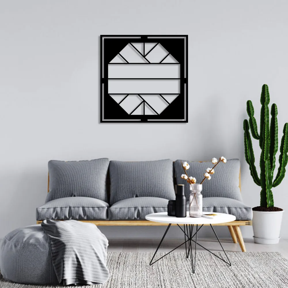 Geometric Form With Geometric Pieces Wall Room Accessory Wooden Table 50x50cm