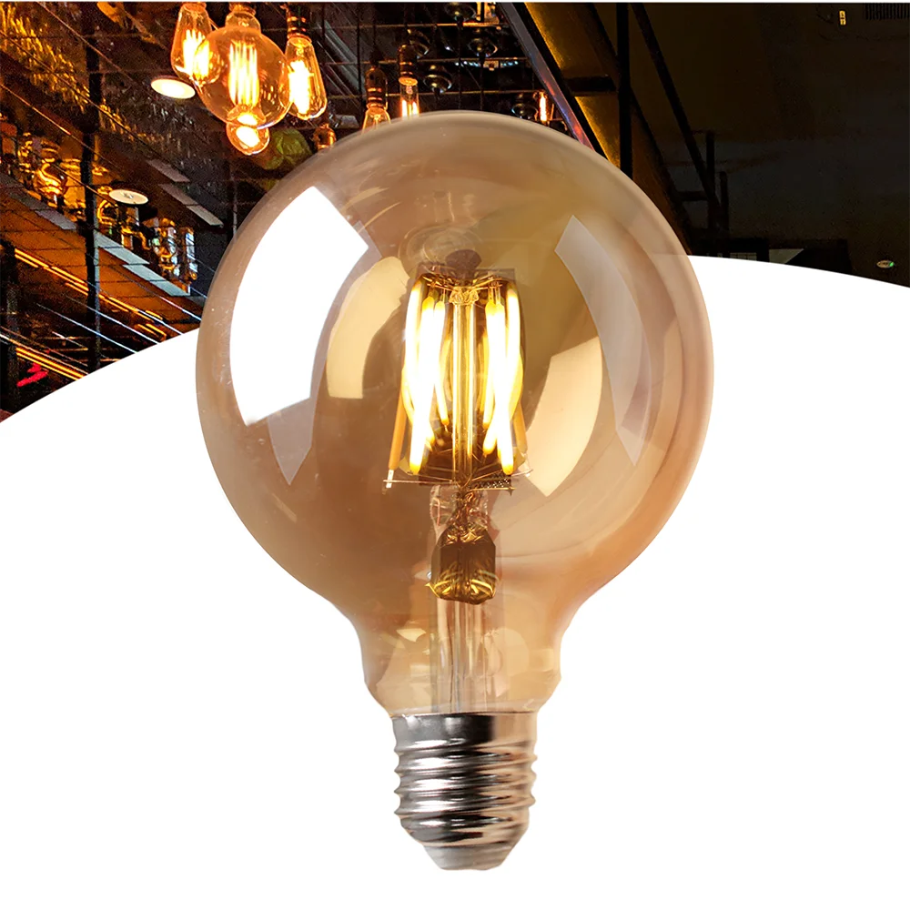 G95 4W Bivolt LED Filament Globe Lamp Retro Decorative Warm Light