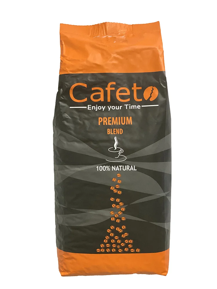 Grãos de café 100% de café, mistura natural, pacote especial premium, 1 kg.