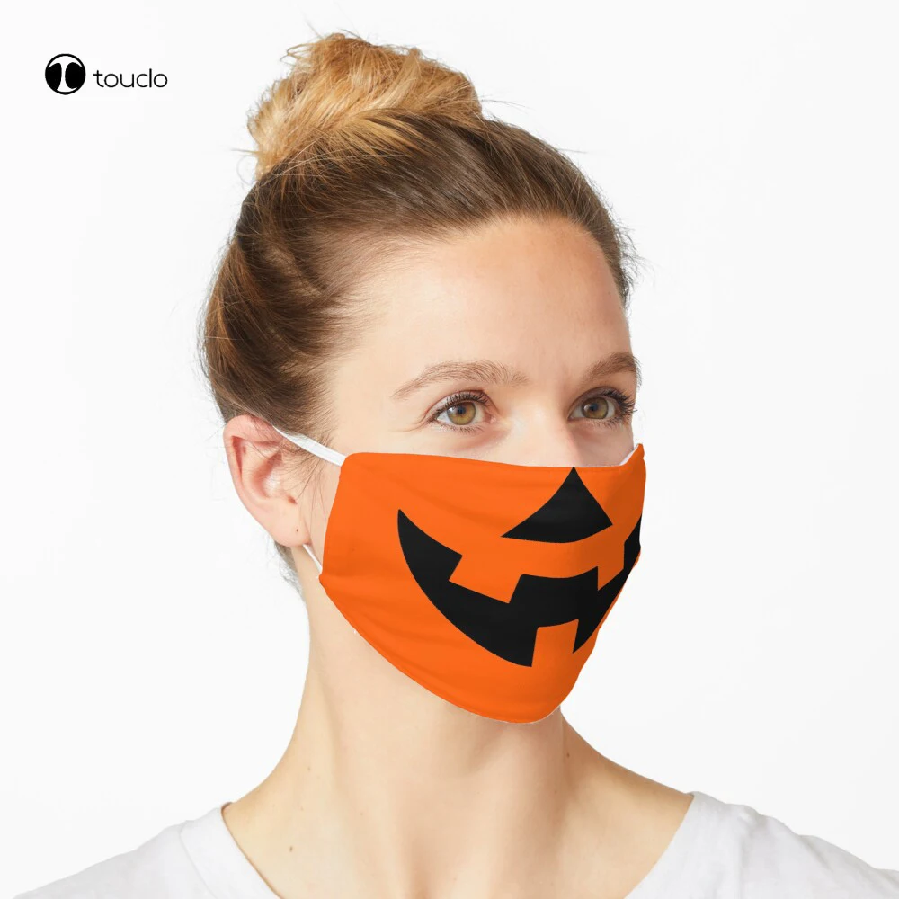 Classic Jack O Lantern Halloween Scary Smile Pumpkin Mask Face Mask Filter Pocket Cloth Reusable Washable