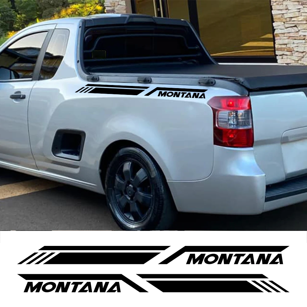 Pickup Bed Side Sticker For Chevy Chevrolet Montana Tornado Car Stripes Style Decor Decal Truck Vinyl Cover Auto Accessories
