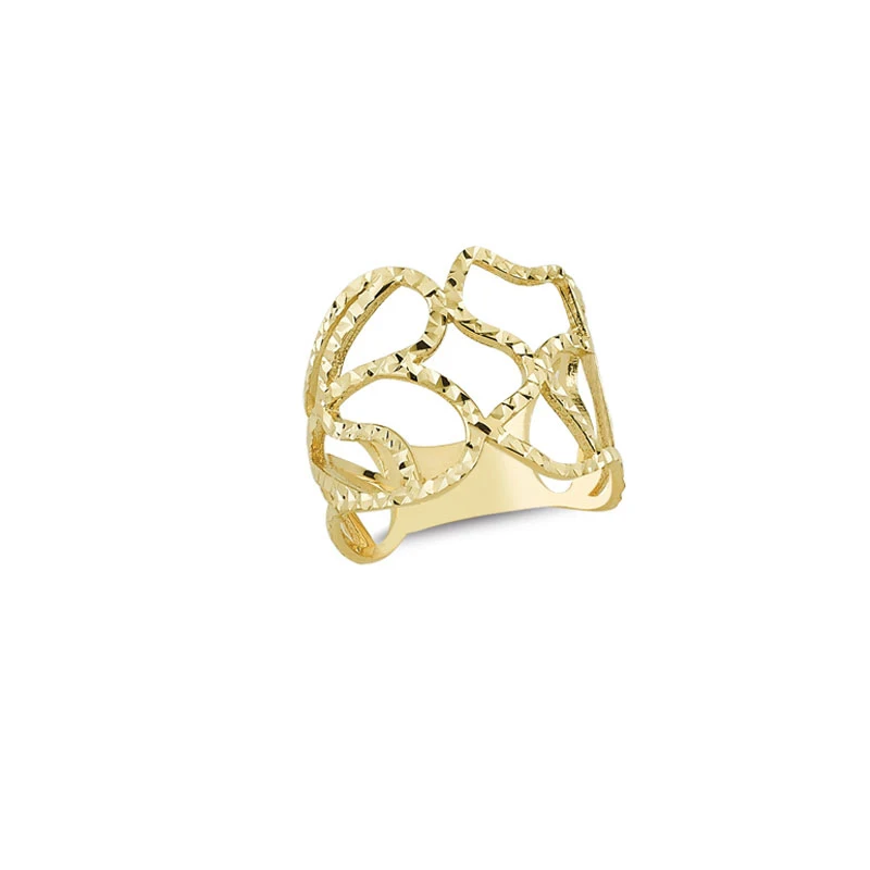 14K Solid Gold Art Design Fashion Ladies Ring