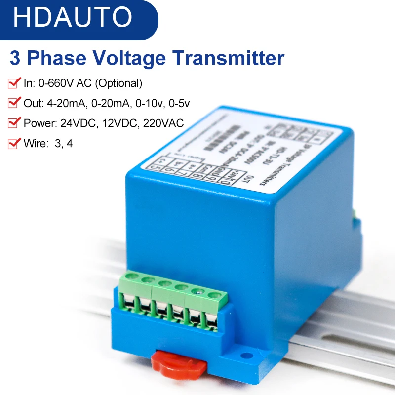 3-phase Voltage Transducer 3 phase voltage transmitter 500v AC voltage sensor